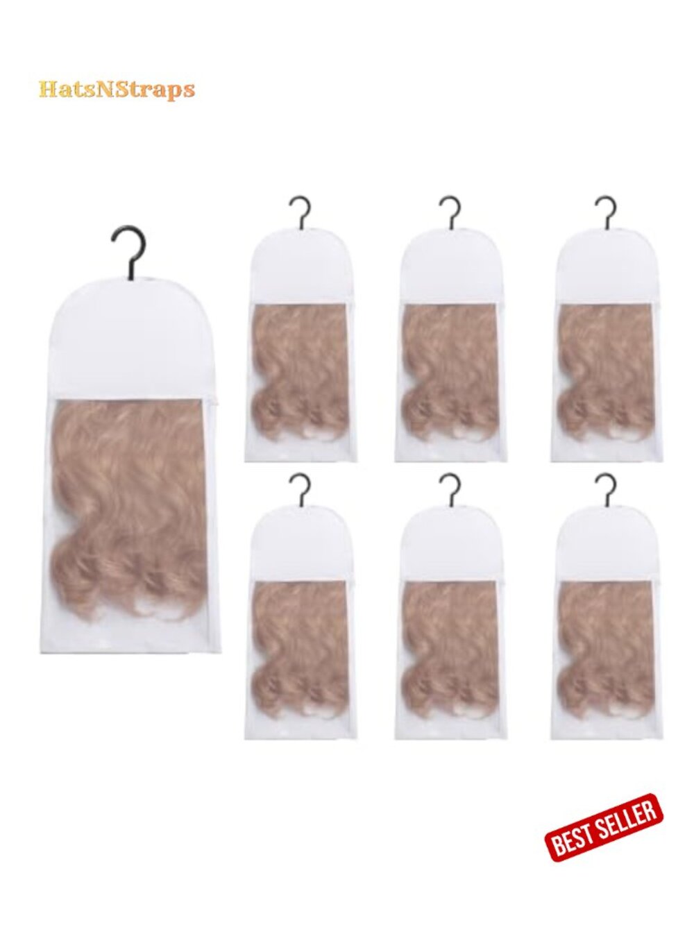 Pure Cotton 133 TC Wig Storage Bag - 6-Pack, Machine Washable, Dustproof